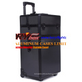 Black Luxury Professional Hair Stylist Makeup Train Case with Rails